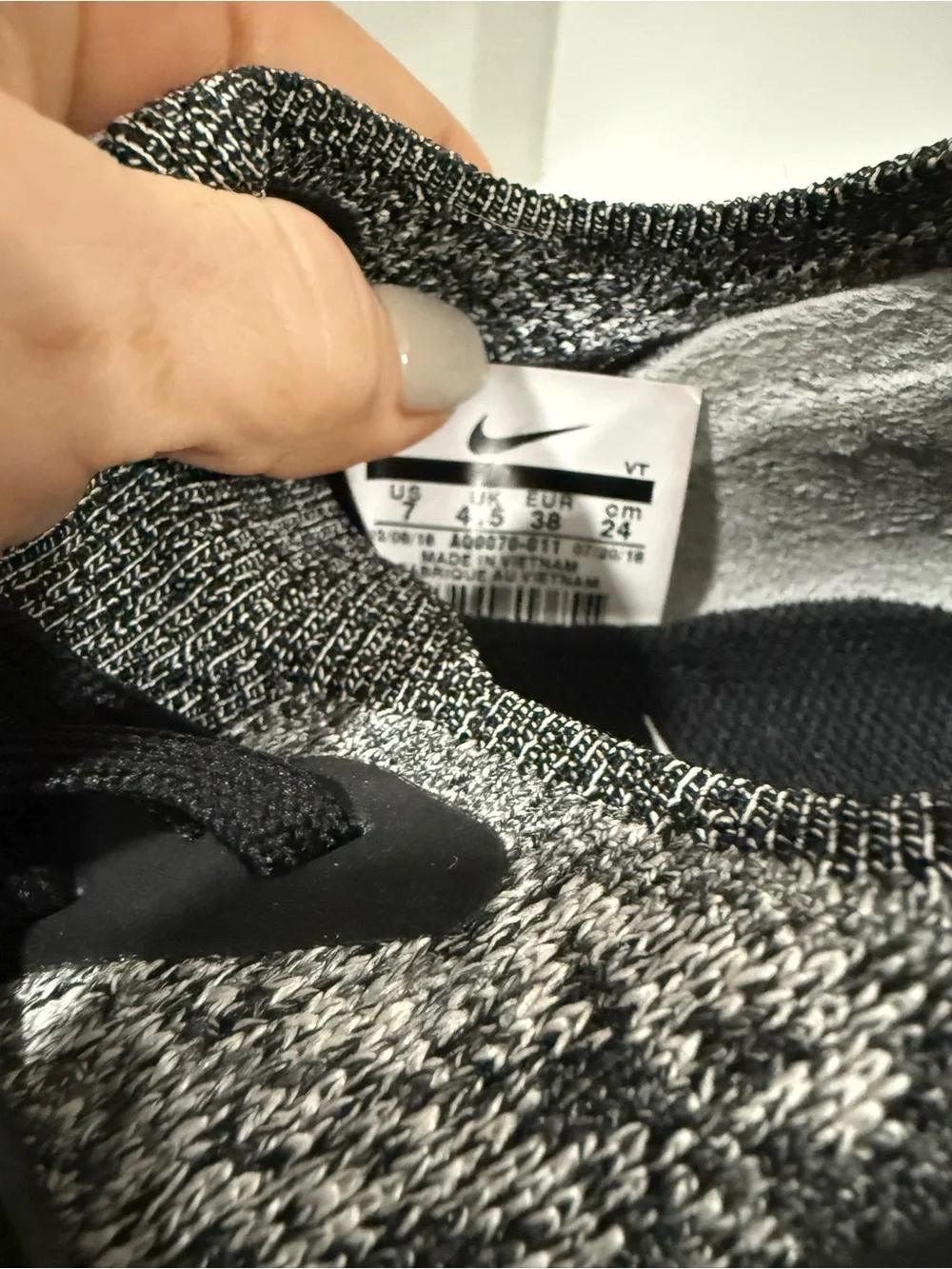 Nike Women’s Knit Lace-Up Sneakers - Black and Gray
